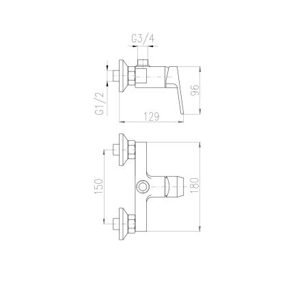 RAV Slezák CO182.5 - Grifo de ducha COLORADO cromo pulido