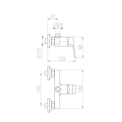 RAV Slezák CO182.5Z - Mezclador de ducha COLORADO acabado oro brillante