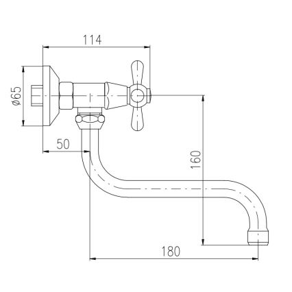 RAV Slezák MK101.5/21SM - Grifo para fregadero/lavabo MORAVA RETRO, latón antiguo