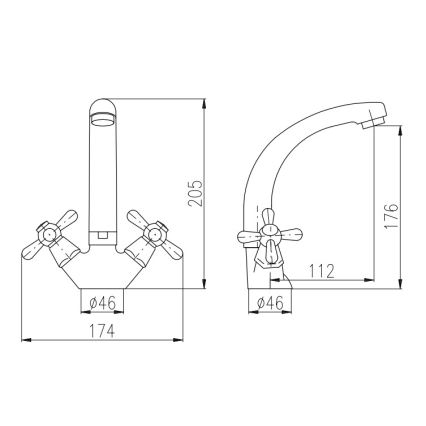 RAV Slezák MK120.0/2 - Grifo de lavabo MORAVA 17,6 cm cromo brillante