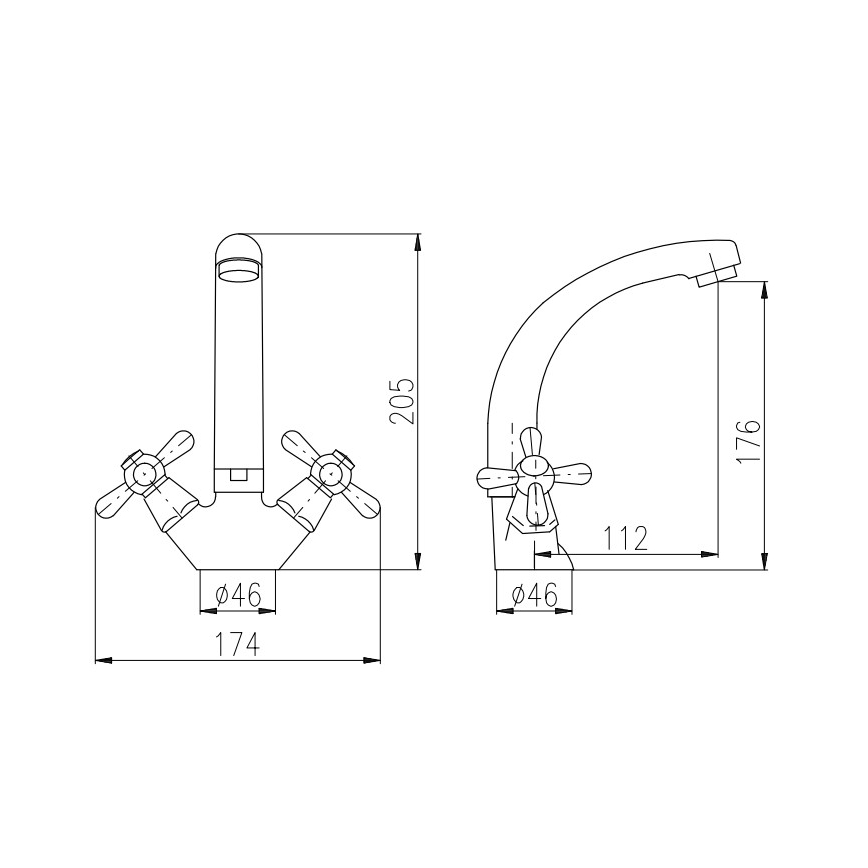 RAV Slezák MK120.0/2 - Grifo de lavabo MORAVA 17,6 cm cromo brillante
