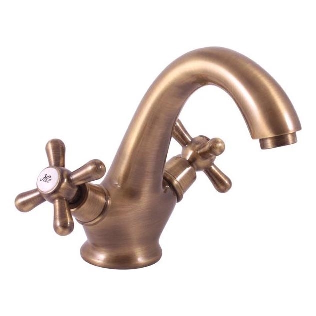 RAV Slezák MK128.0SM - Grifo de lavabo MORAVA RETRO 16 cm latón envejecido