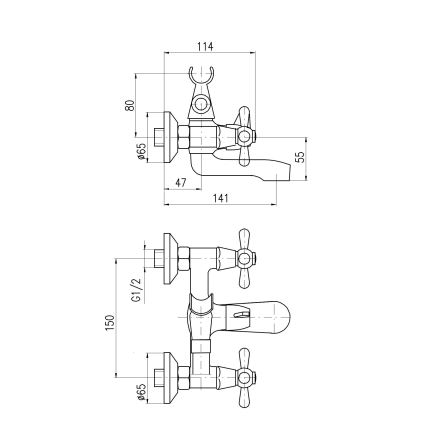 RAV Slezák MK154.5 - Grifo de bañera MORAVA cromado brillante