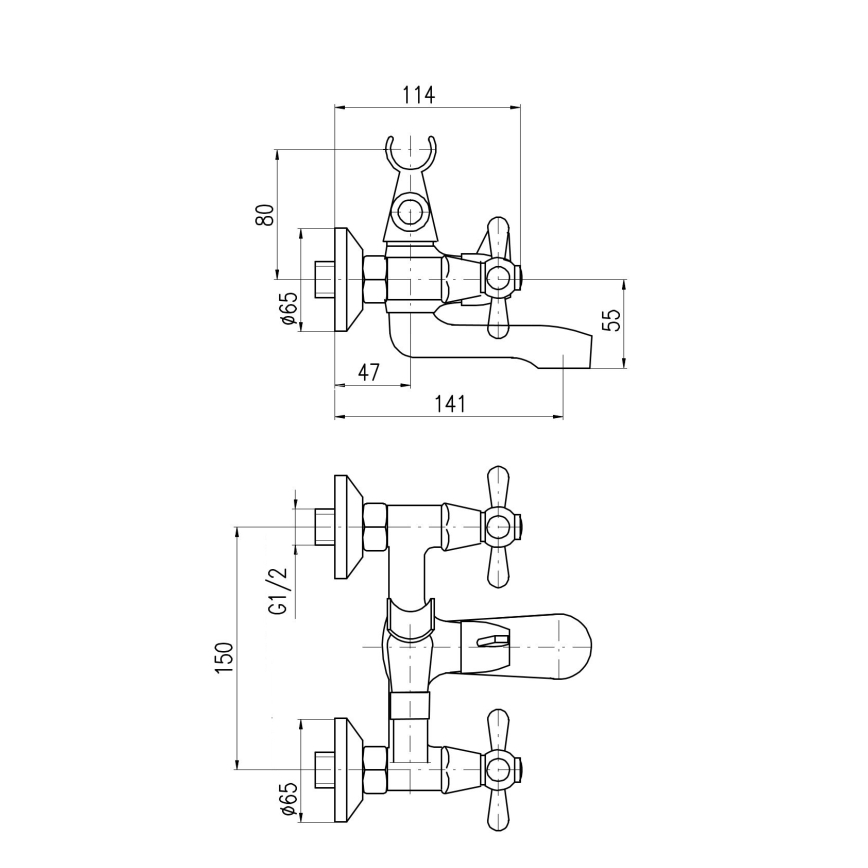 RAV Slezák MK154.5 - Grifo de bañera MORAVA cromado brillante