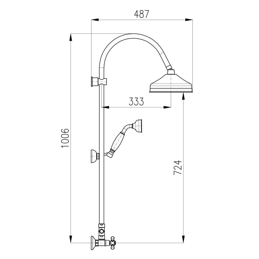 RAV Slezák MK181.5/3SM - Set de ducha con grifo MORAVA RETRO, latón envejecido