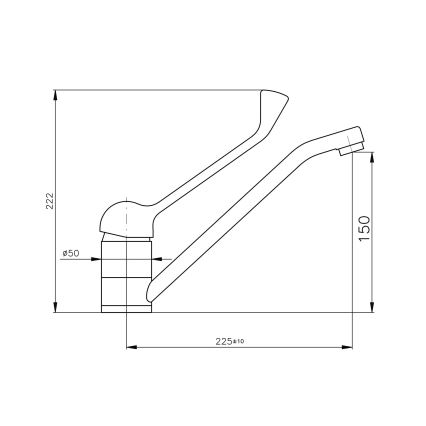 RAV Slezák MS605.0 - Grifo para lavabo MISSISSIPPI con maneta sanitaria, 22,2 cm, cromo brillante