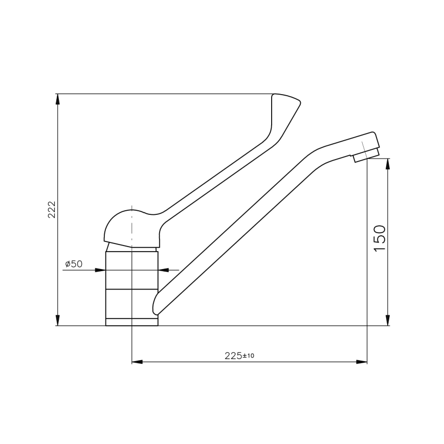 RAV Slezák MS605.0 - Grifo para lavabo MISSISSIPPI con maneta sanitaria, 22,2 cm, cromo brillante