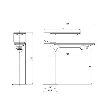 RAV Slezák NL126.0BMAT - Grifo para lavabo NIL, 16,2 cm, blanco mate
