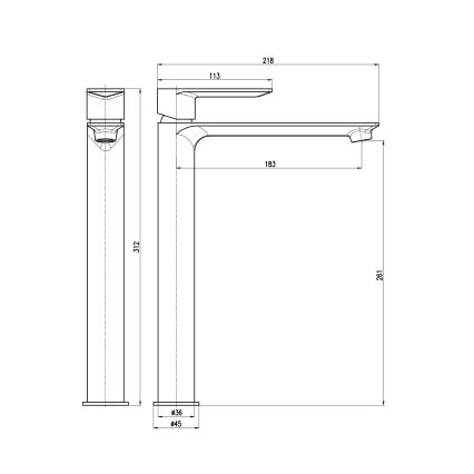 RAV Slezák NL130.0CMAT - Grifo para lavabo NIL 31,2 cm, acabado negro mate