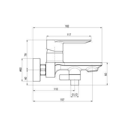 RAV Slezák NL154.5MGK - Grifo de bañera NIL, gris cepillado