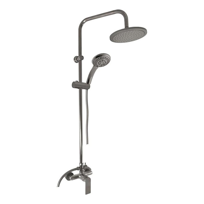 RAV Slezák NL182.5/7-1MGK - Conjunto de ducha con grifería NIL, acabado gris cepillado