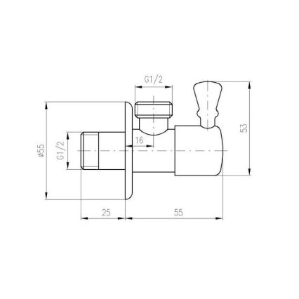 RAV Slezák RV0112 - Válvula angular RETRO acabado cromado brillante