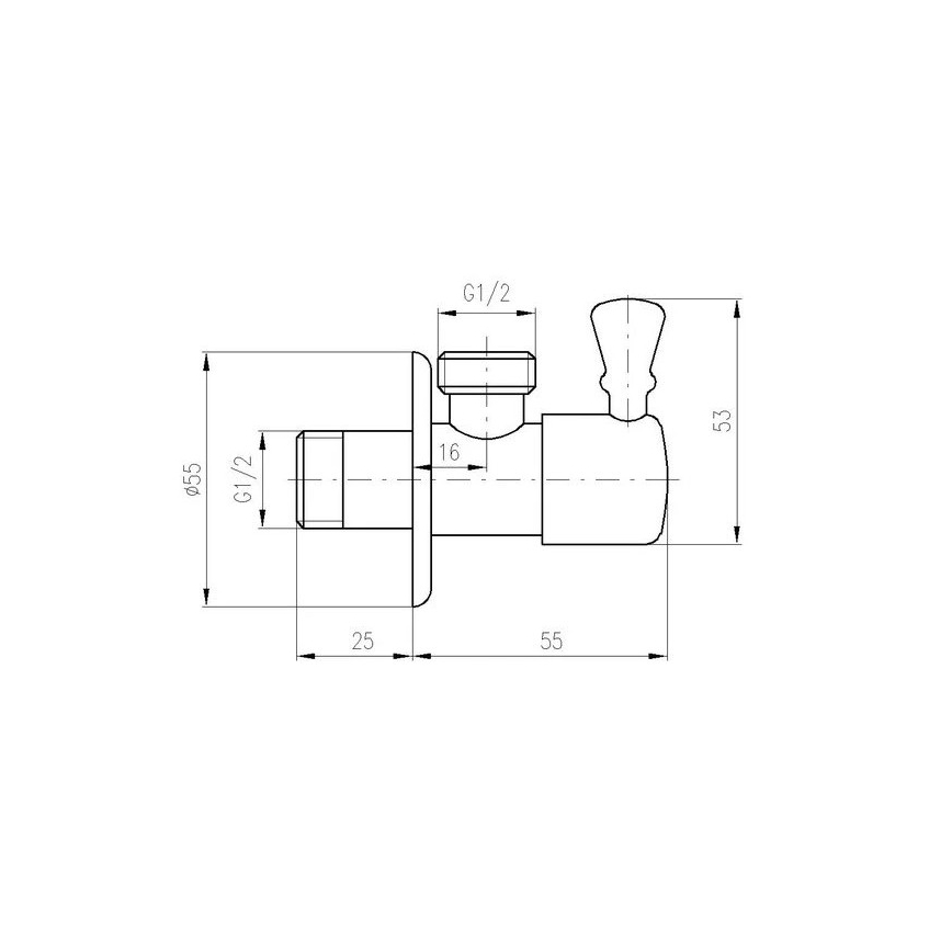 RAV Slezák RV0112 - Válvula angular RETRO acabado cromado brillante