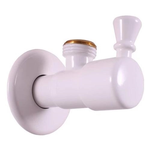 RAV Slezák RV0112B - Válvula angular RETRO blanca brillante