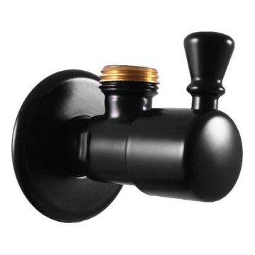 RAV Slezák RV0112CMAT - Válvula angular RETRO, acabado negro mate