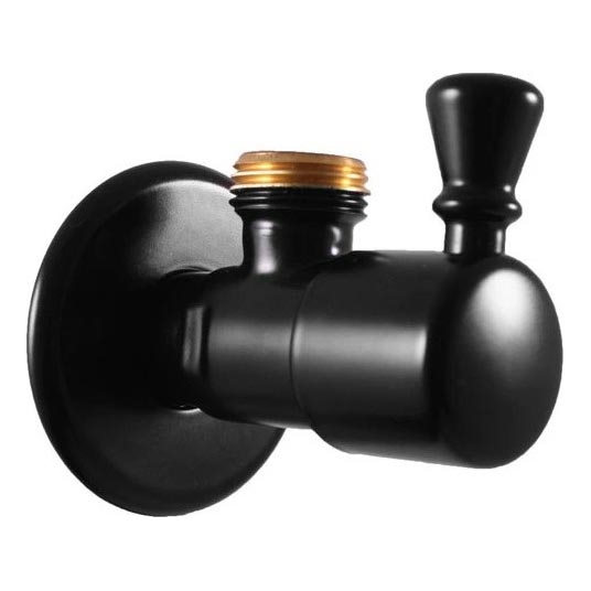 RAV Slezák RV0112CMAT - Válvula angular RETRO, acabado negro mate