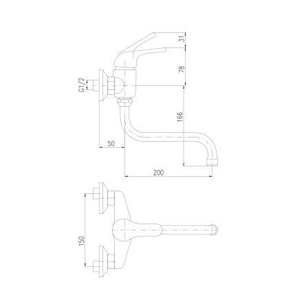 RAV Slezák SA001.5/21 - Grifo para fregadero/lavabo SAZAVA, cromo brillante