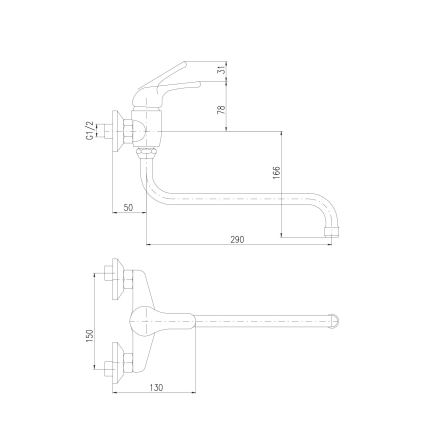 RAV Slezák SA001.5/22 - Grifo para fregadero/lavabo SAZAVA en cromo brillante