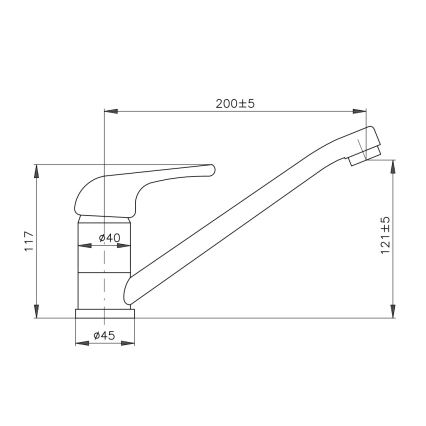 RAV Slezák SA005.0 - Grifo para fregadero SAZAVA 11,7 cm, cromo pulido