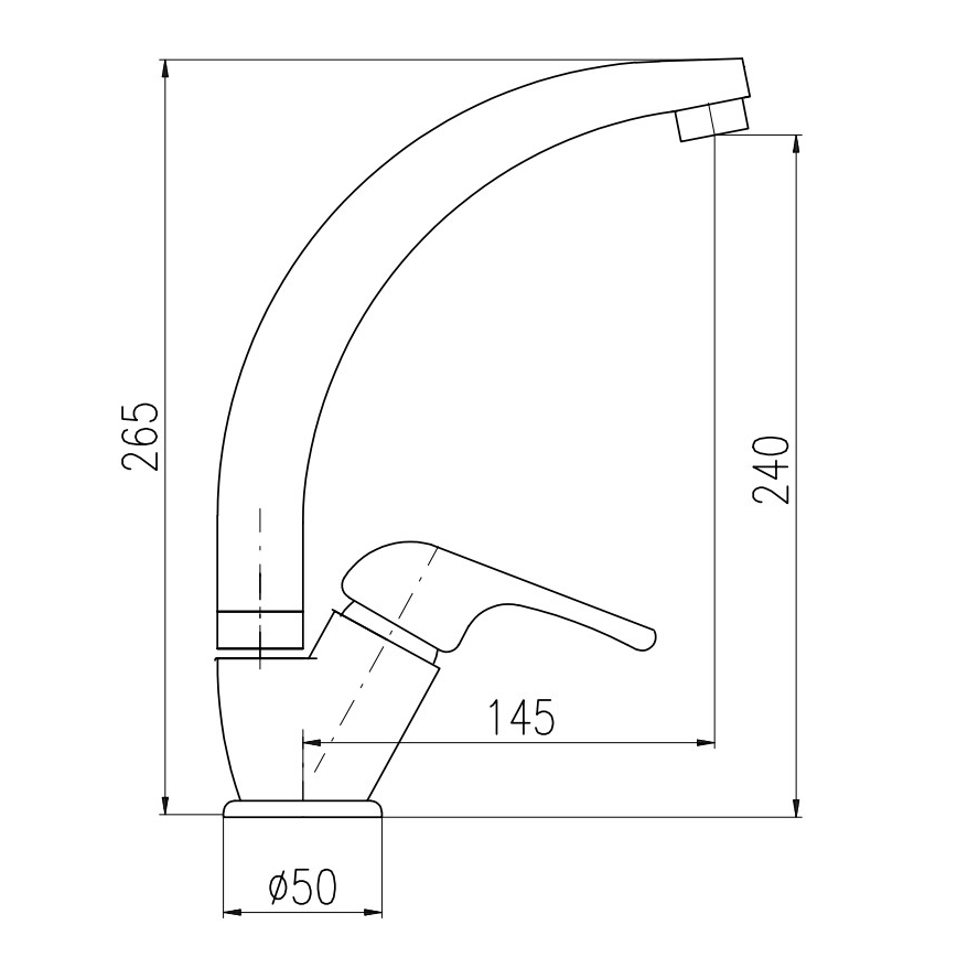 RAV Slezák SA006.0/3 - Grifo de fregadero SAZAVA 26,5 cm cromo brillante