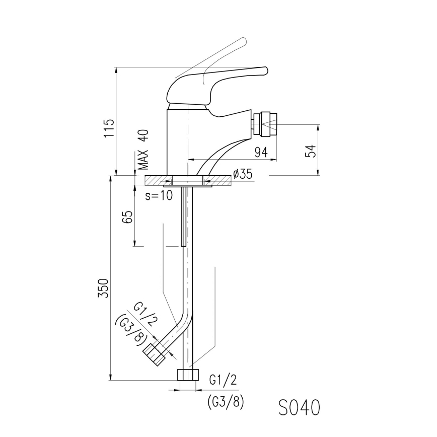 RAV Slezák SA044.0 - Grifo para bidé SAZAVA 11,5 cm cromo brillante