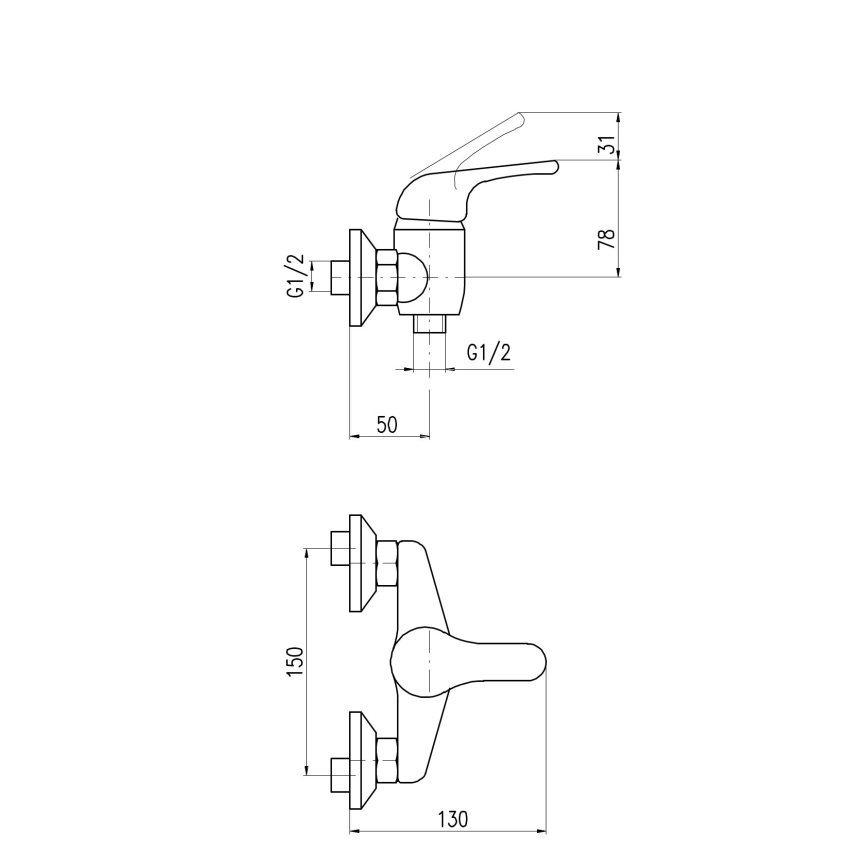 RAV Slezák SA080.5 - Grifo de ducha SAZAVA acabado cromo brillante