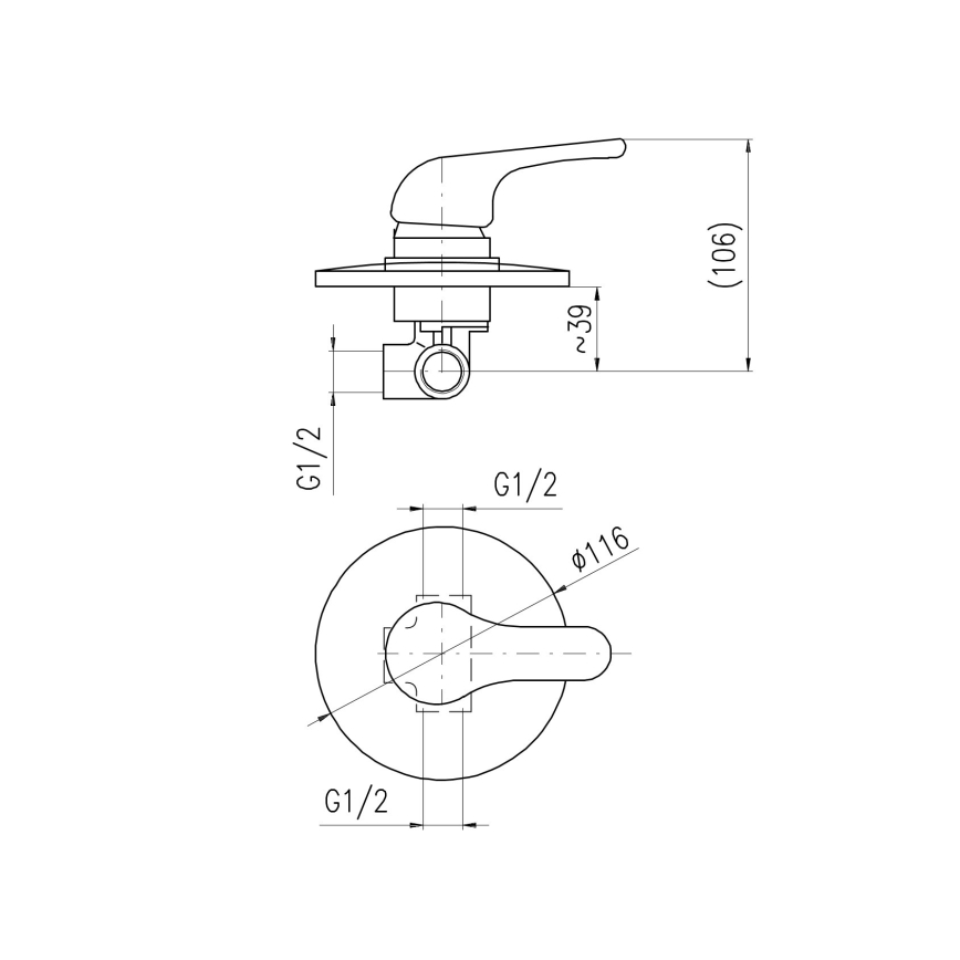 RAV Slezák SA083 - Grifo de ducha empotrado SAZAVA, cromo brillante