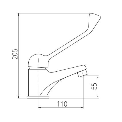 RAV Slezák SA626.0 - Grifo de lavabo con palanca médica SAZAVA 20,5 cm, cromo brillante