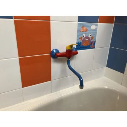 RAV Slezák SAJ001.5/21 - Grifo de lavabo JUNIOR rojo/azul/amarillo