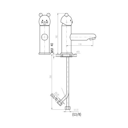 RAV Slezák SE326.0 - Grifo de lavabo JUNIOR 18,2 cm rojo/azul