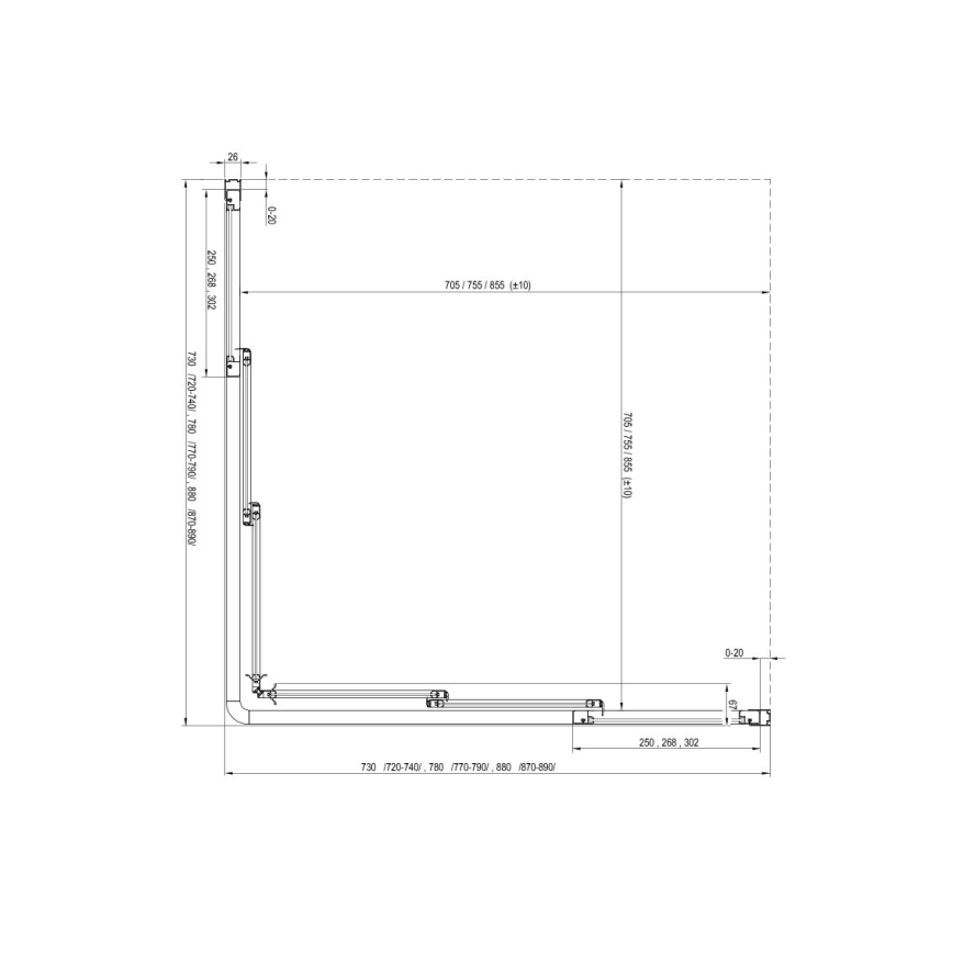 Ravak 15V701R2Z1 - Mampara de ducha SUPERNOVA 90 x 198 cm, blanca