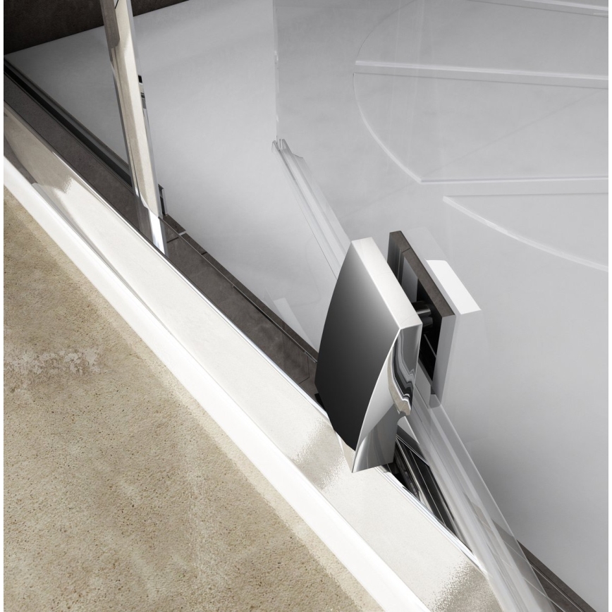 Ravak 37677U00Z1 - Mampara de ducha de 3 piezas en cuarto de círculo PIVOT 90x90 cm, acabado satinado