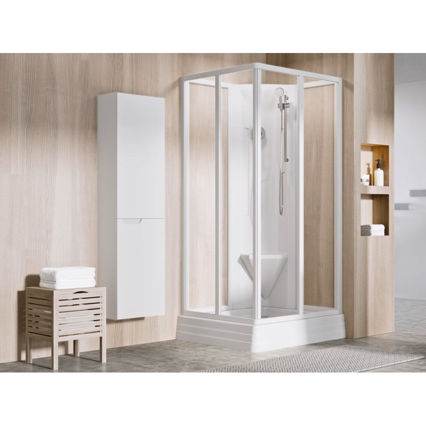 Ravak A007701120 - Plato de ducha cuadrado ANGELA 90x90 cm blanco