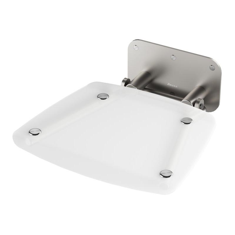 Ravak B8F0000052 - Asiento de ducha abatible OVO en acero inoxidable