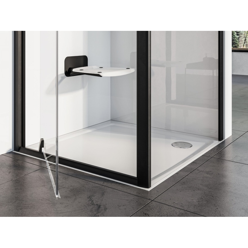 Ravak B8F0000060 - Asiento de ducha abatible OVO negro