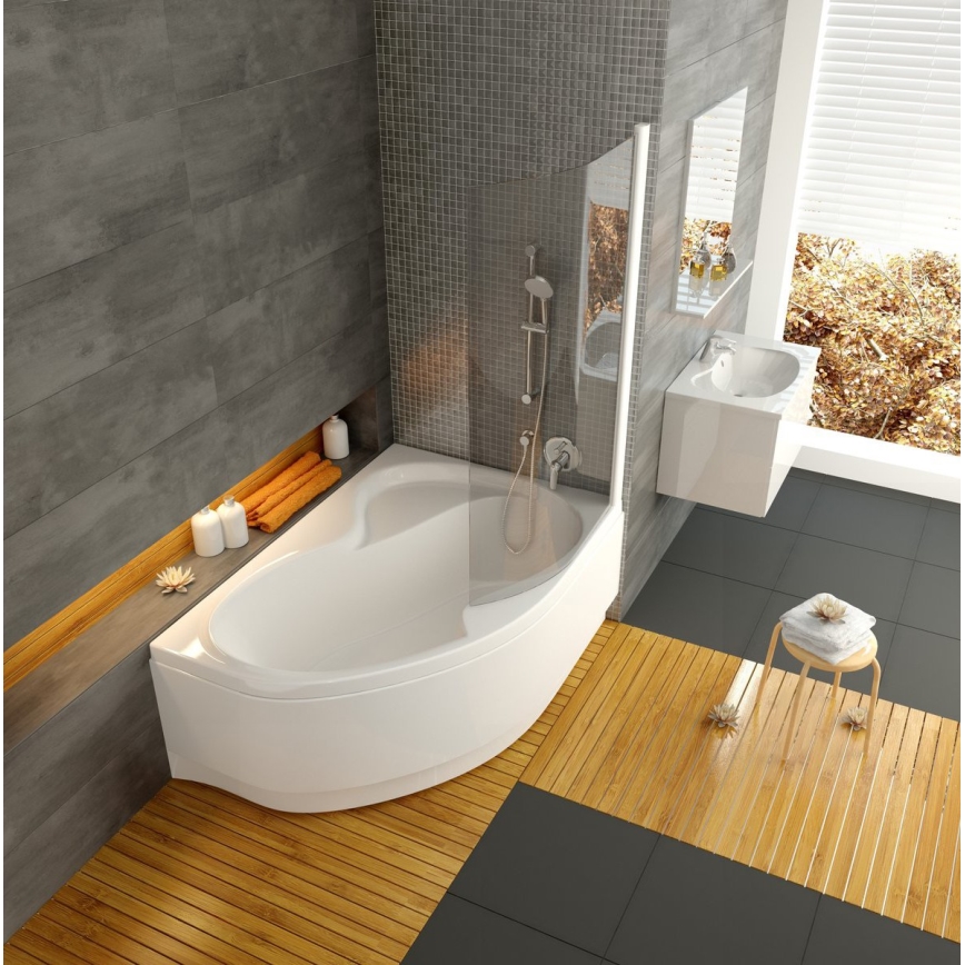 Ravak C421000000 - Bañera de esquina ROSA 170x105 cm acrílico/blanco
