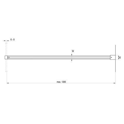 Ravak GWD01000A098 - Barra de refuerzo para mampara de ducha WALK-IN 120 cm, cromo brillante