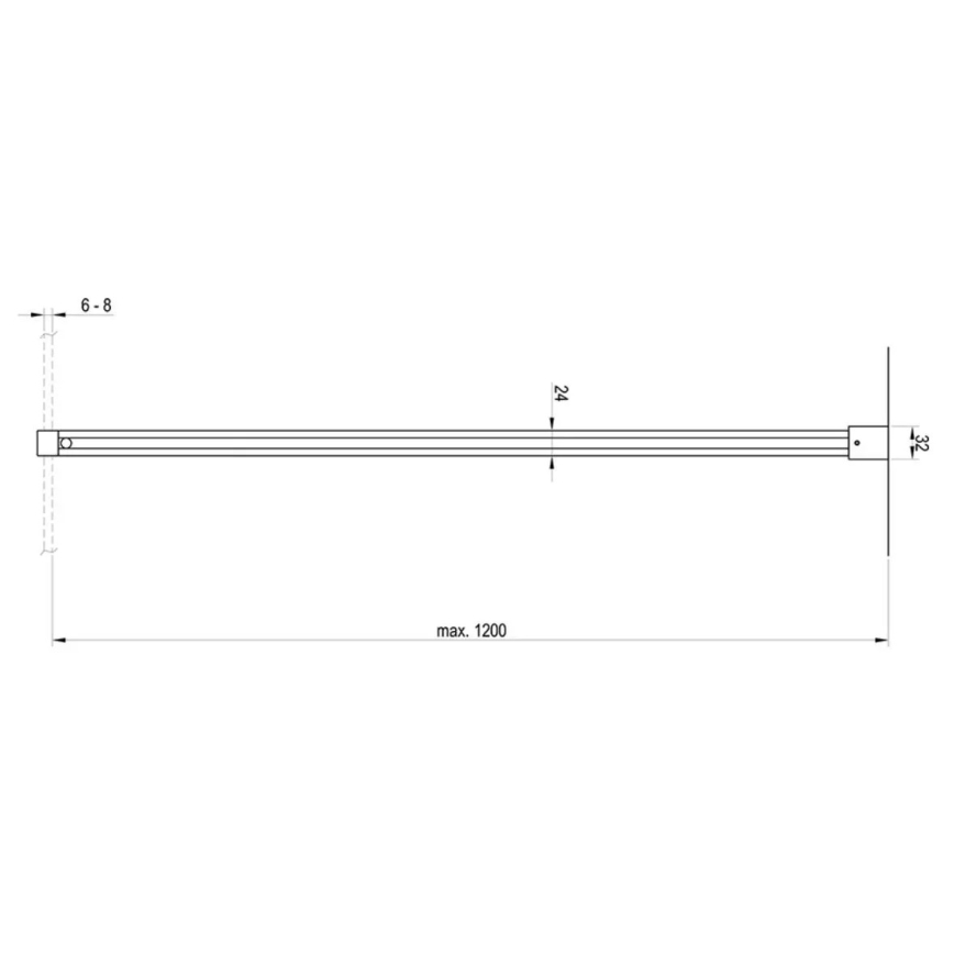 Ravak GWD01000A098 - Barra de refuerzo para mampara de ducha WALK-IN 120 cm, cromo brillante