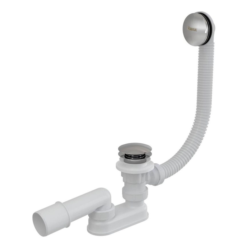 Ravak X01377 - Juego de desagüe y rebosadero para bañera, acabado cromo brillante