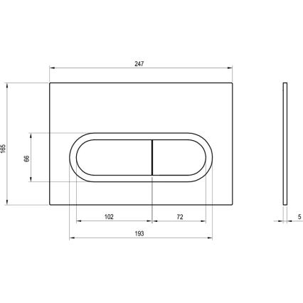 Ravak X01454 - Pulsador de descarga CHROME 24,7 x 16,5 cm cromo mate