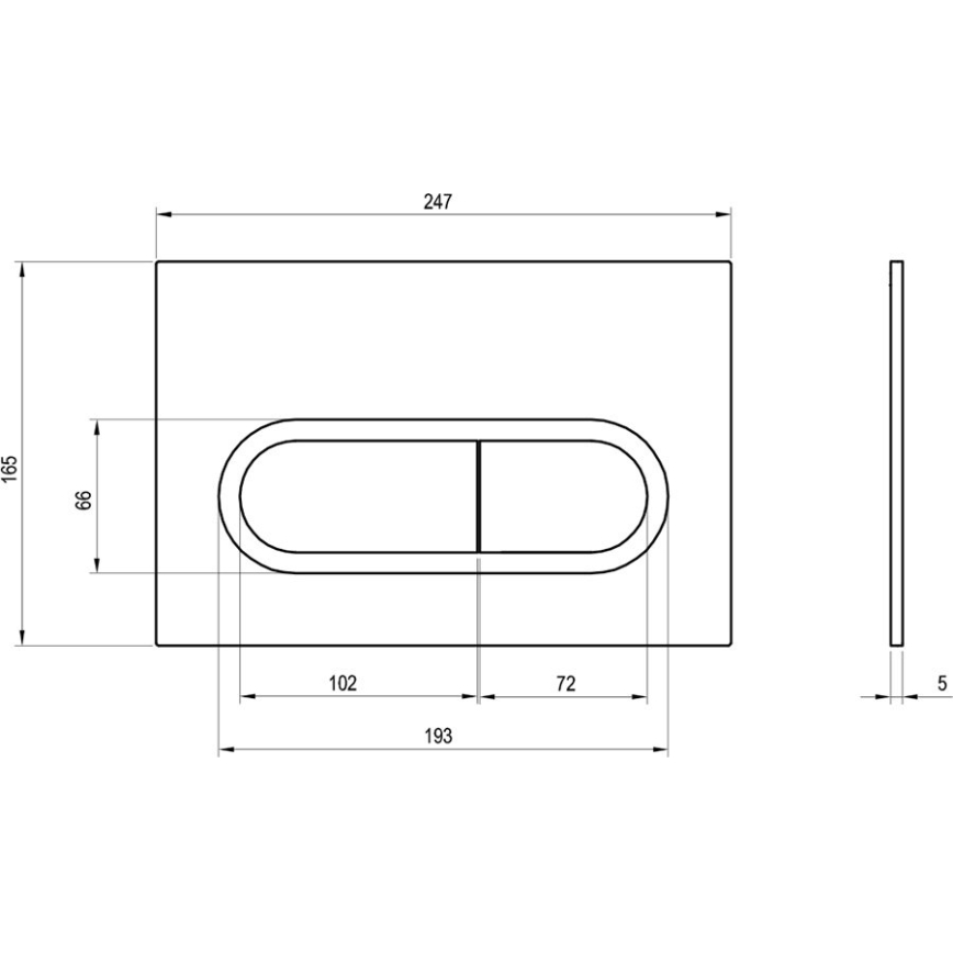 Ravak X01454 - Pulsador de descarga CHROME 24,7 x 16,5 cm cromo mate