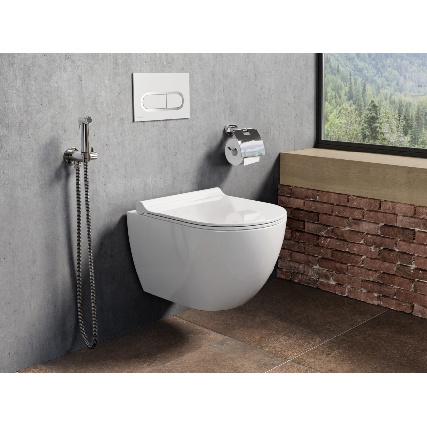 Ravak X01455 - Pulsador de descarga CHROME 24,7x16,5 cm blanco