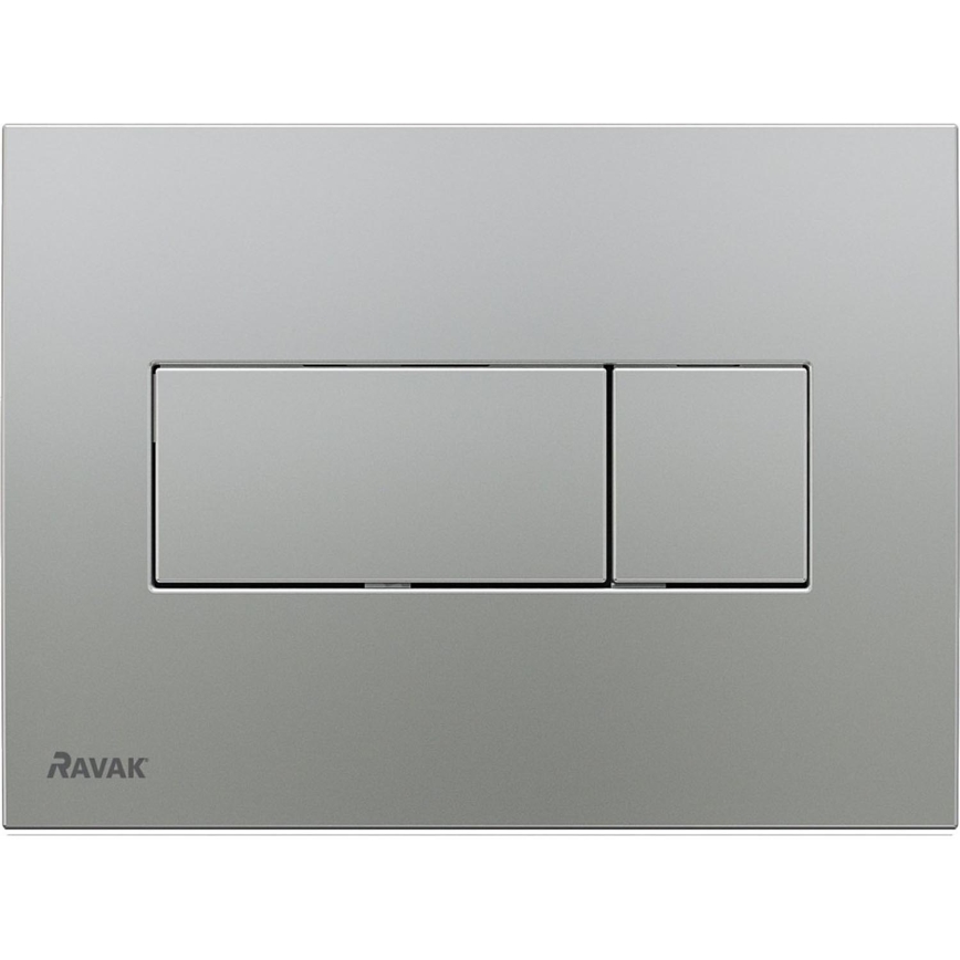 Ravak X01456 - Pulsador de descarga para inodoro UNI, 24,7 x 16,5 cm, cromo mate