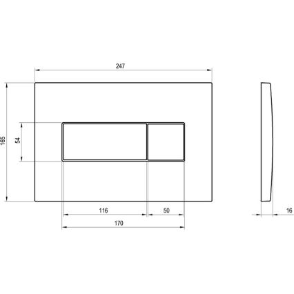Ravak X01456 - Pulsador de descarga para inodoro UNI, 24,7 x 16,5 cm, cromo mate