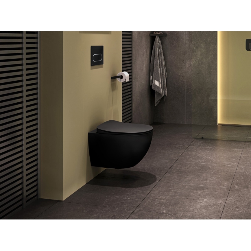 Ravak X01797 - Pulsador de descarga 24,7x16,5 cm CHROME negro