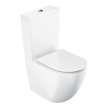 Ravak X01870 - Inodoro combinado sin brida (Rimless) con asiento SoftClose OPTIMA cerámica/blanco