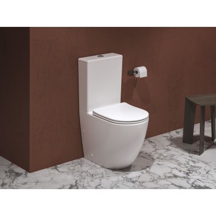Ravak X01870 - Inodoro combinado sin brida (Rimless) con asiento SoftClose OPTIMA cerámica/blanco
