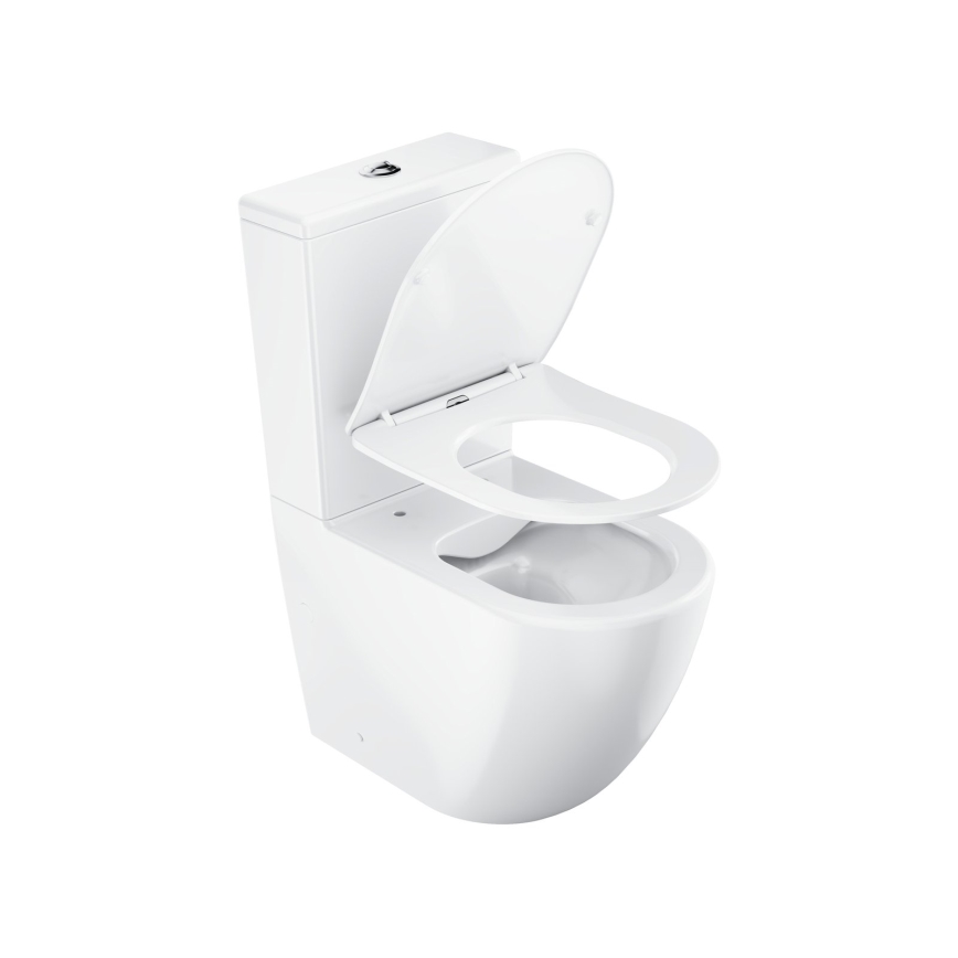 Ravak X01870 - Inodoro combinado sin brida (Rimless) con asiento SoftClose OPTIMA cerámica/blanco