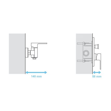 Ravak X070052 - Cuerpo base para grifería empotrada R-BOX 15,2x11,9 cm