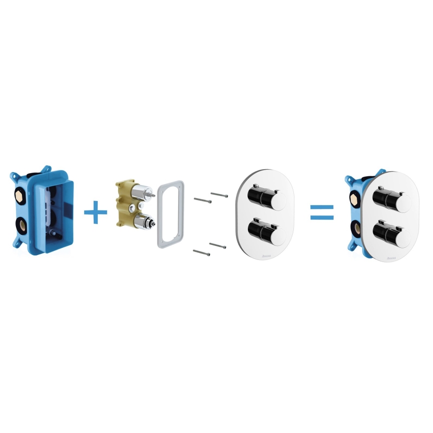 Ravak X070074 - Cuerpo base para grifería empotrada R-BOX MULTI 18,1x11,6 cm